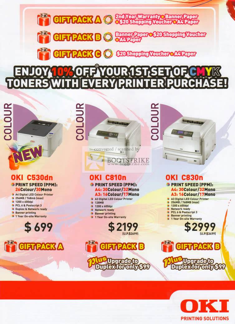 Comex 2010 price list image brochure of Oki Printers LED Colour C530dn C810n C830n