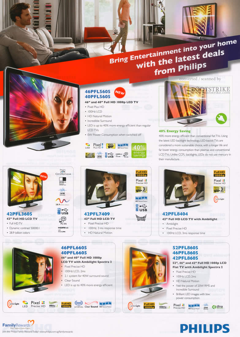 Comex 2010 price list image brochure of Philips LED TV LCD 46PFL5605 Ambilight Spectra 2 Flat