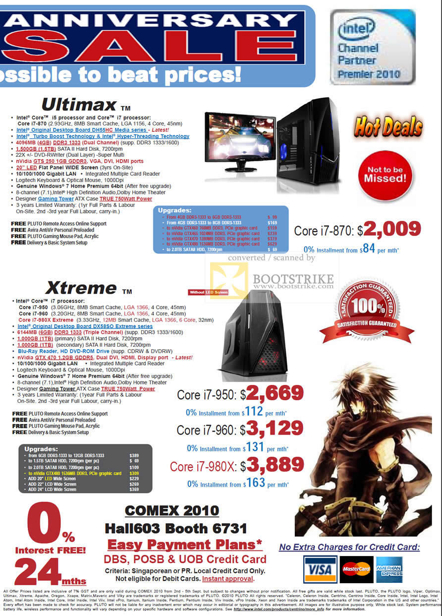 Comex 2010 price list image brochure of Pluto Desktop PCs Ultimax Extreme