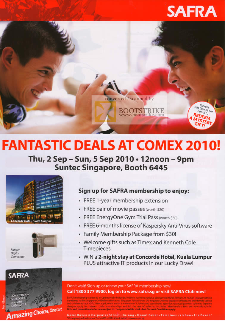 Comex 2010 price list image brochure of Safra Membership Benefits
