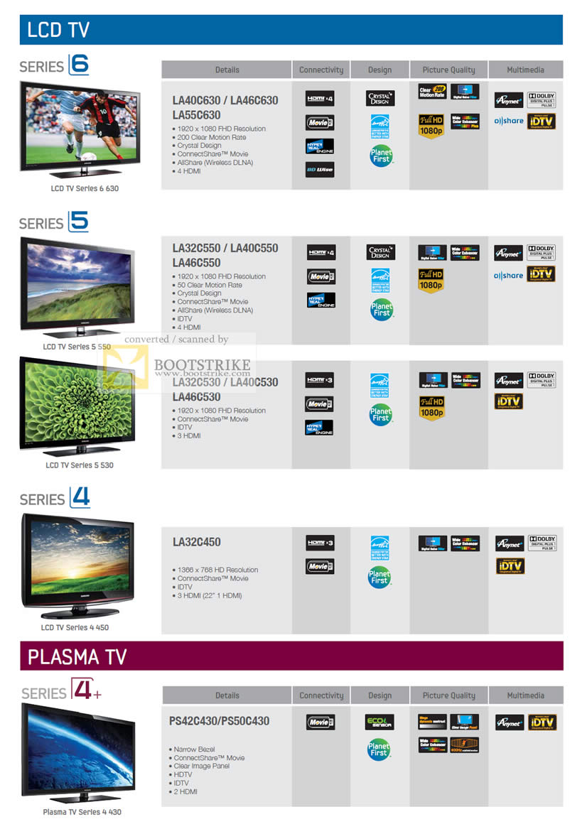 Comex 2010 price list image brochure of Samsung LCD TV Series 6 5 4 Plasma TV