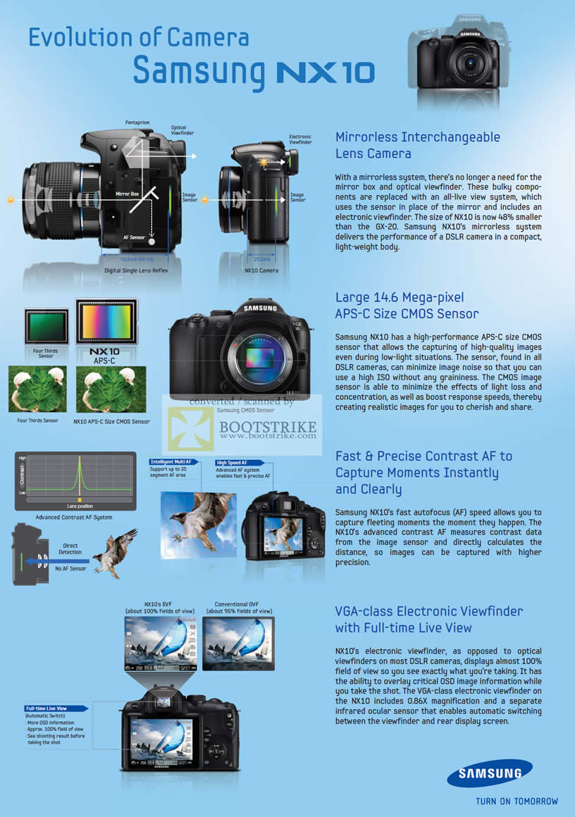 Comex 2010 price list image brochure of Samsung Mirrorless Digital Camera NX10 Interchangeable Lens Large CMOS Sensor Viewfinder