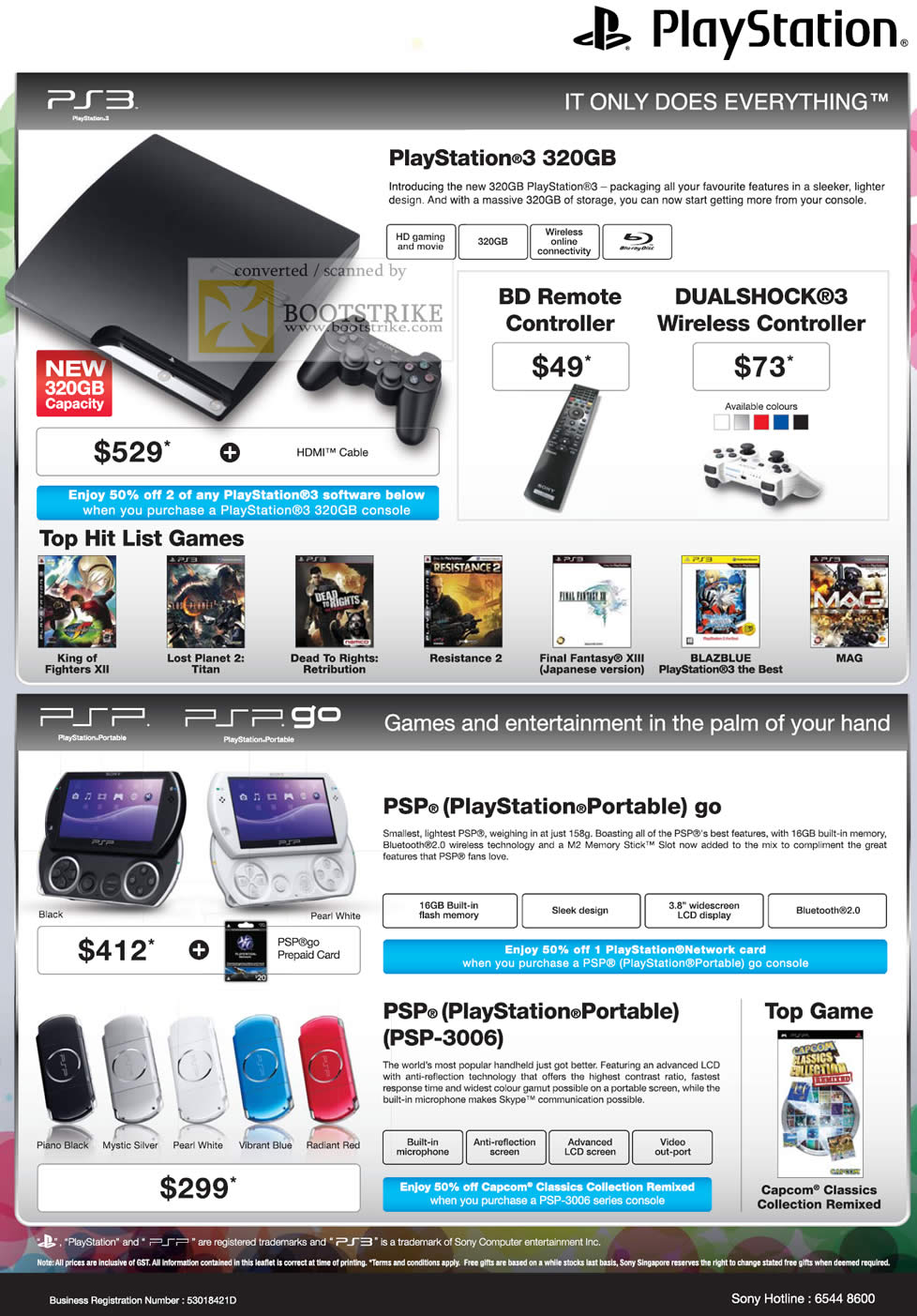 Comex 2010 price list image brochure of Sony Playstation PS3 320GB BD Remote Controller DualShock 3 Wireless PSP GO Portable 3006