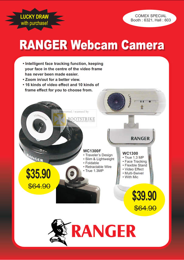 Comex 2010 price list image brochure of System Tech Ranger Webcam WC1300F WC1300