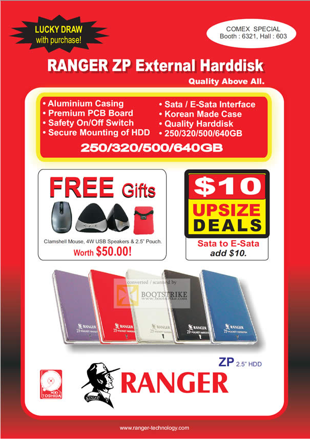 Comex 2010 price list image brochure of System Tech Ranger ZP External Storage