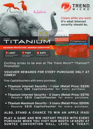 Comex 2010 price list image brochure of Trend Micro Titanium Internet Security Maximum Security 2011 CapitaVouchers
