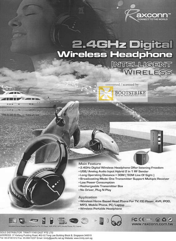 Comex 2010 price list image brochure of Trinity Wireless Headphone Intelligent Raxconn
