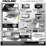 Fida Intl Prolink LCD TV Monitor PRO2215TW PRO2212W PRO1912W PRO160W Notebooks Wireless N Portable Router HSPA Homeplug