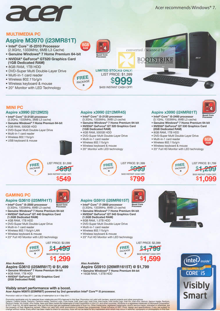 COMEX 2011 price list image brochure of Acer Desktop PC Aspire M3970 I23MR81T X3990 I212M25 I212MR45 I24MR81T Gaming G3610 I24MR41T G5910 I26MR615T