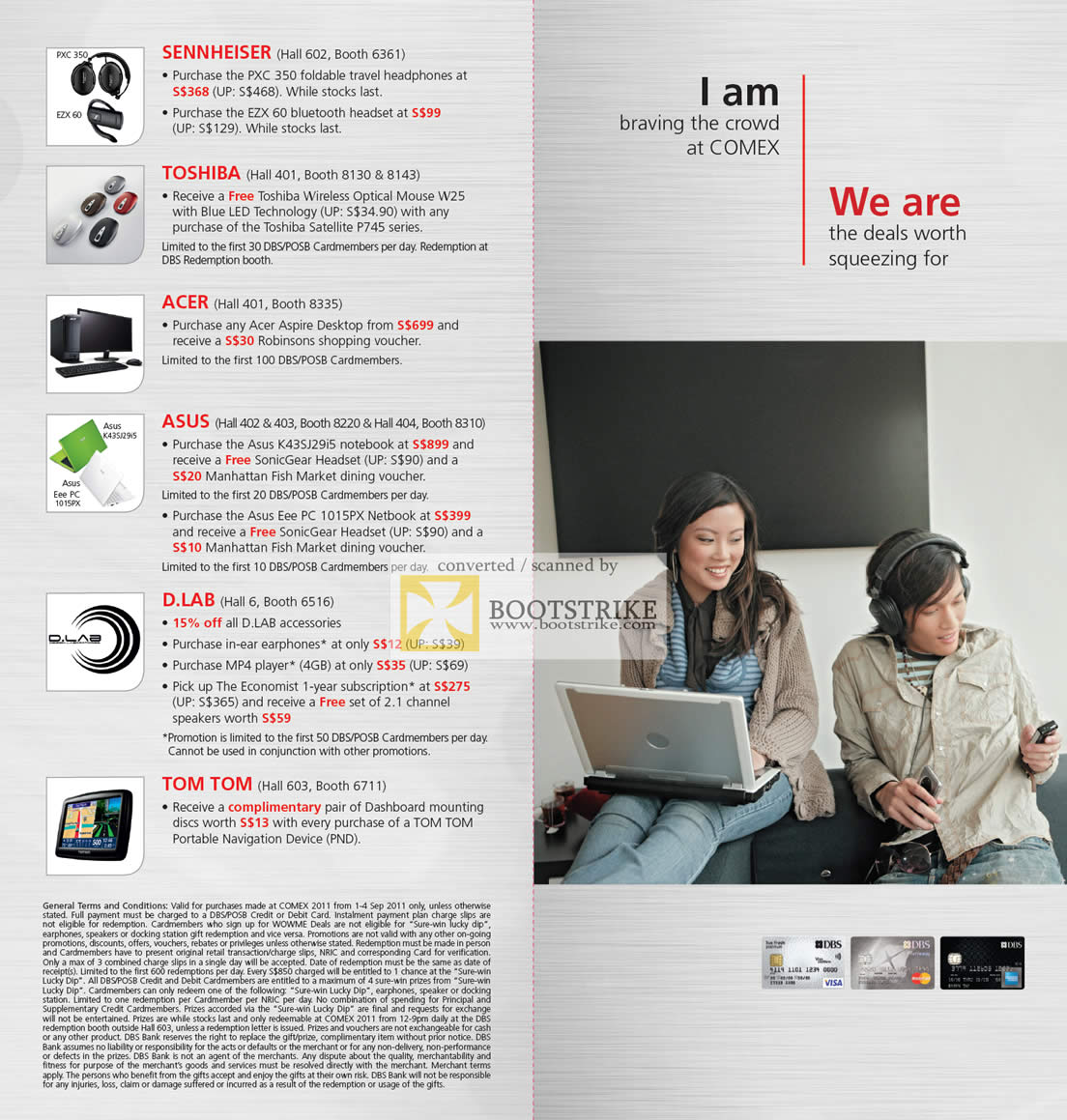 COMEX 2011 price list image brochure of DBS Redemption Sennheiser Toshiba Acer ASUS D.Lab Tom Tom