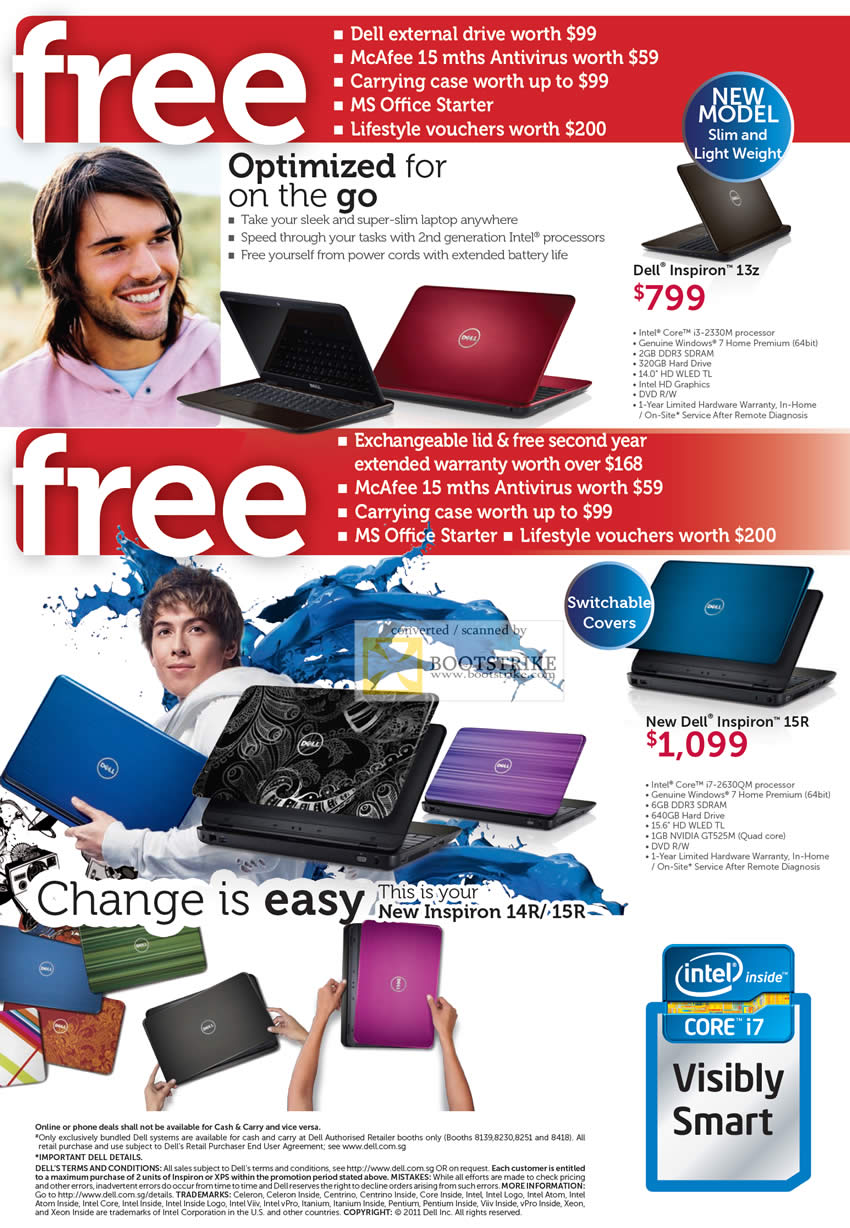 COMEX 2011 price list image brochure of Dell Notebooks Inspiron 13z Inspiron 15R