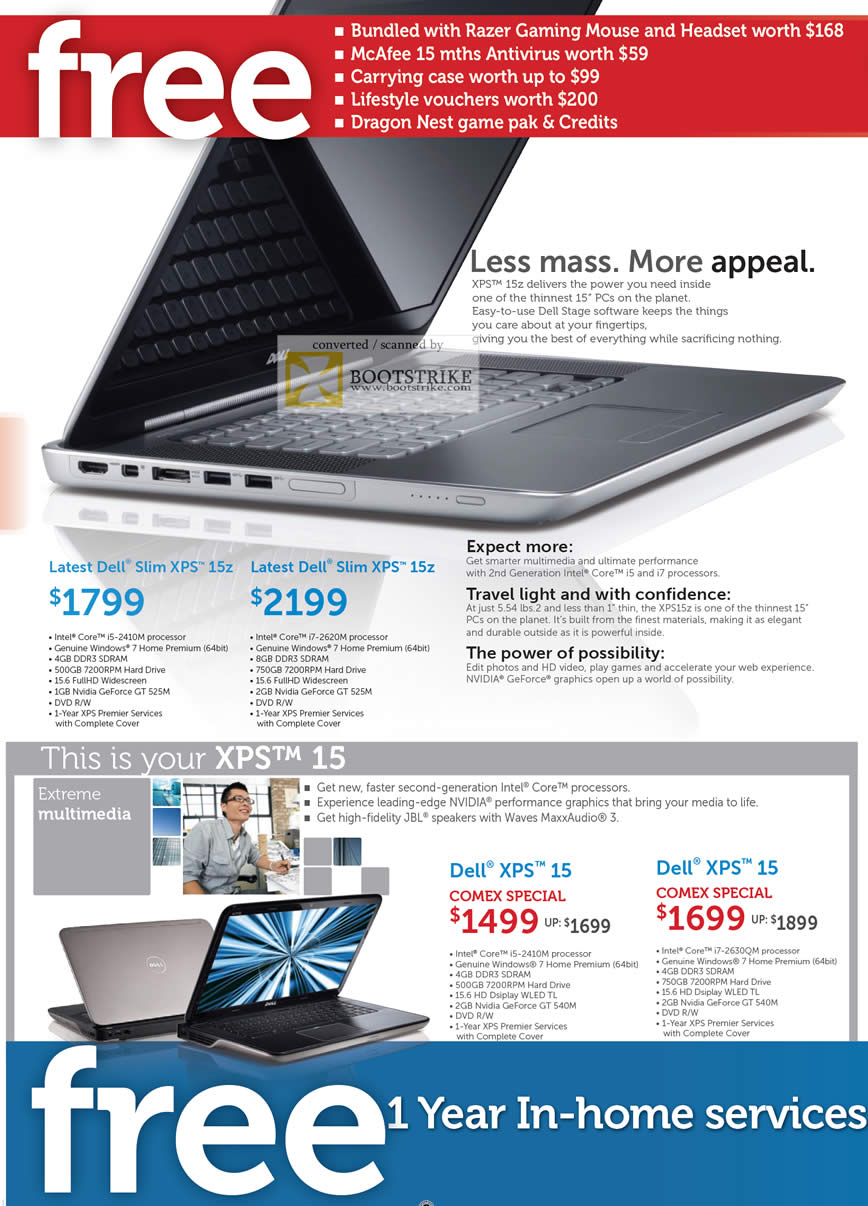 COMEX 2011 price list image brochure of Dell Notebooks Slim XPS 15z Slim XPS 15