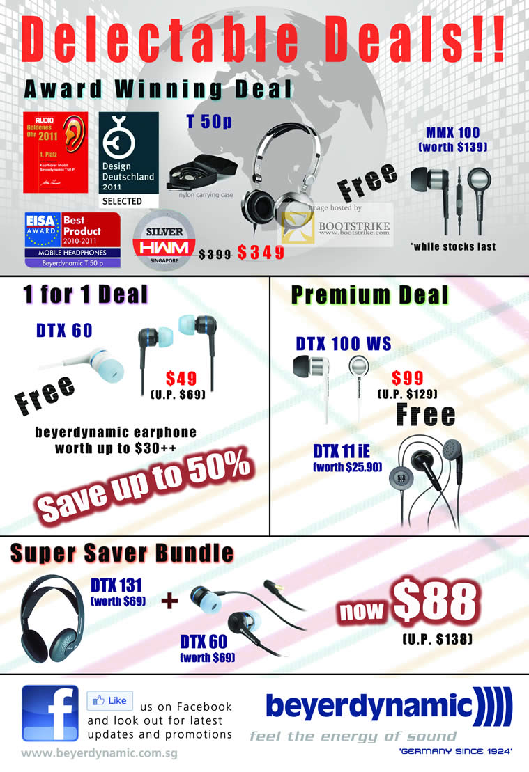 COMEX 2011 price list image brochure of EpiCentre Beyer Dynamic Earphones T50p Headset MMX 100 DTX 60 DTX 100WS DTX 11 IE DTX 131 DTX 60