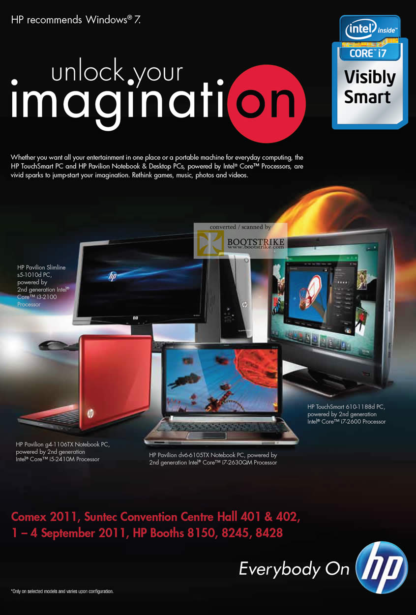 COMEX 2011 price list image brochure of HP Desktop PC Notebooks TouchSmart Pavilion