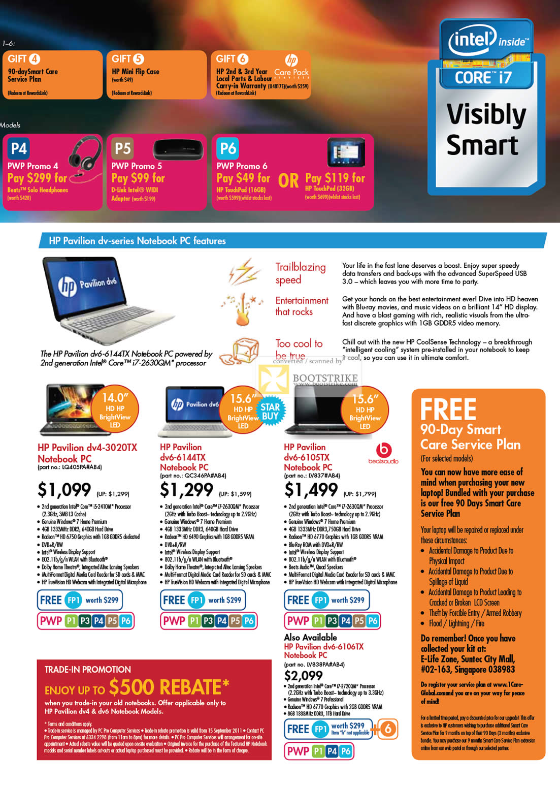 COMEX 2011 price list image brochure of HP Notebooks Pavilion DV4-3020TX DV6-6144TX DV6-6105TX DV6-6106TX