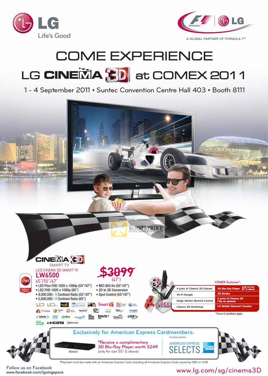 COMEX 2011 price list image brochure of LG TV Cinema 3D LW6500 Smart TV