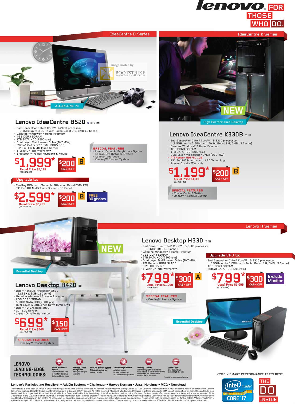 COMEX 2011 price list image brochure of Lenovo Desktop PC IdeaCentre B520 K330 H420 H330