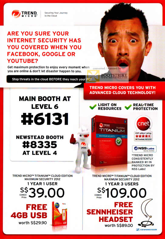 COMEX 2011 price list image brochure of Newstead Trend Micro Anti Virus Titanium Cloud Edition Maximum Security 2012