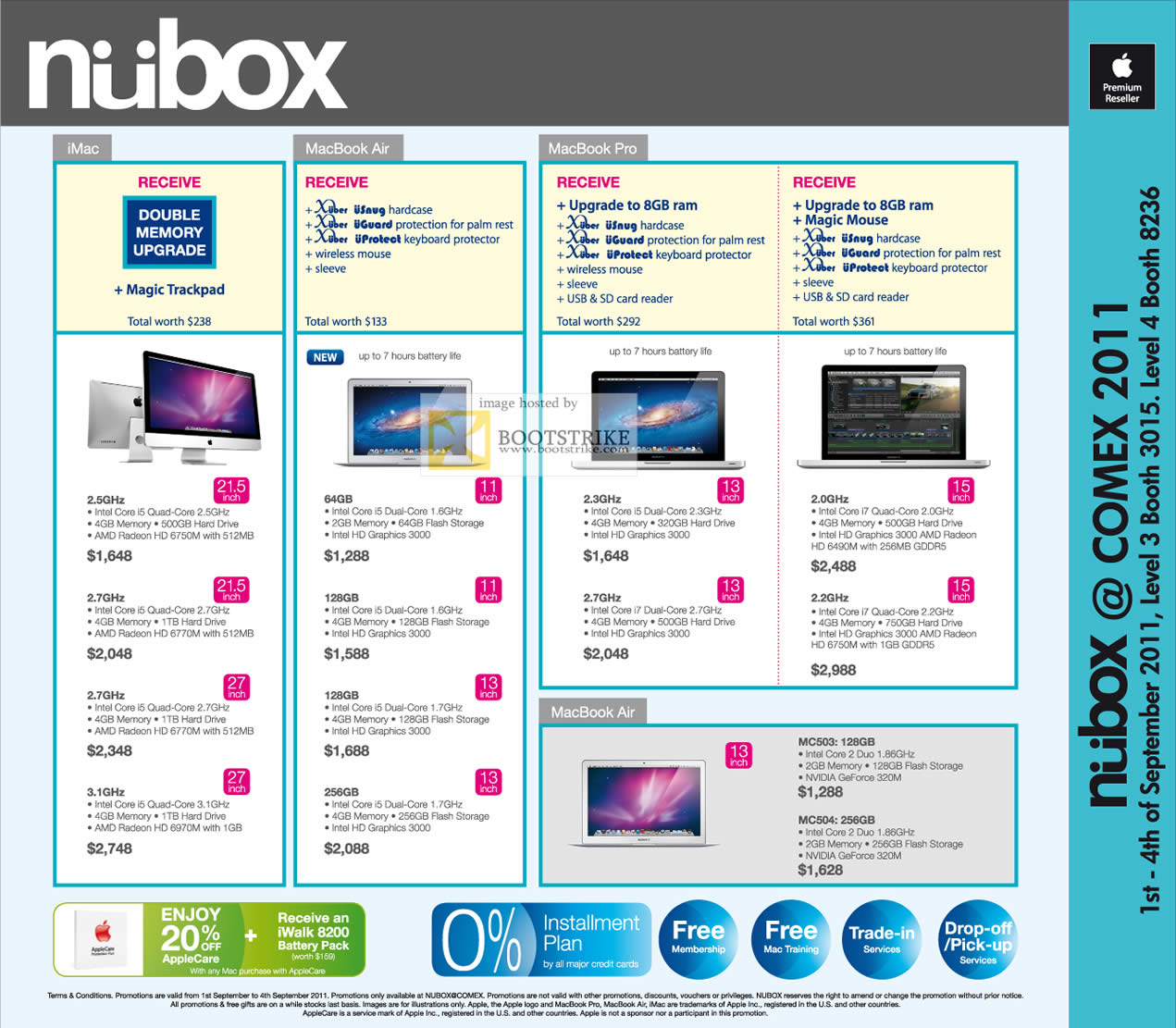COMEX 2011 price list image brochure of Nubox Apple Notebooks IMac Desktop PC MacBook Air Pro