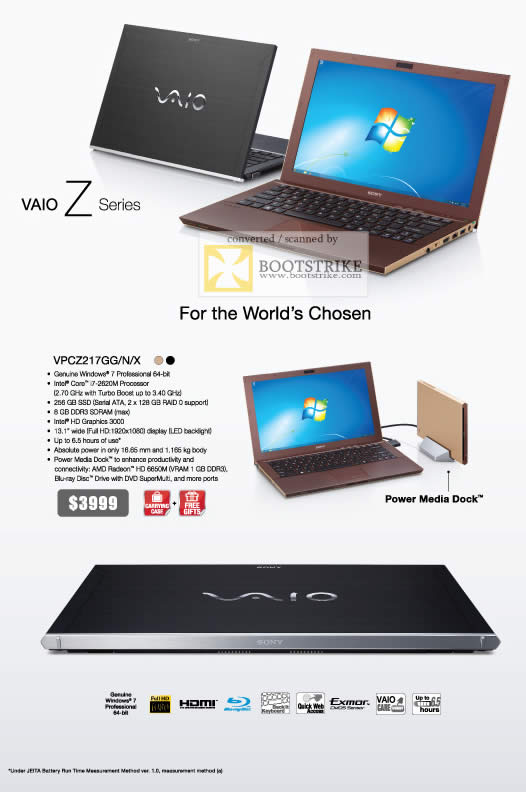 COMEX 2011 price list image brochure of Sony Notebooks Vaio Z Series VPCZ217GG N X