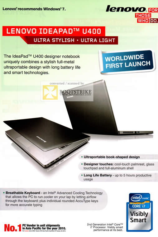 COMEX 2011 price list image brochure of Starhub Lenovo IdeaPad U400 Notebook Features