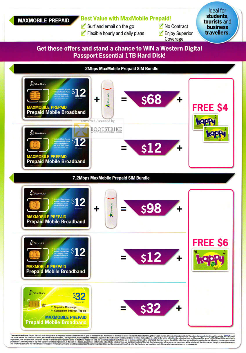 COMEX 2011 price list image brochure of Starhub MaxMobile Prepaid Broadband SIM Bundle