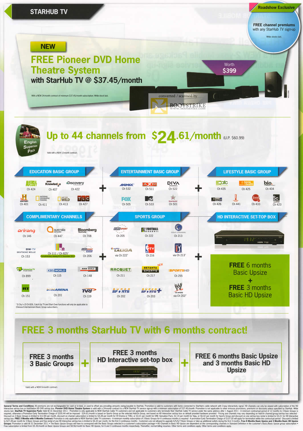 COMEX 2011 price list image brochure of Starhub TV Free Pioneer DVD Home Theatre System Free 3 Months