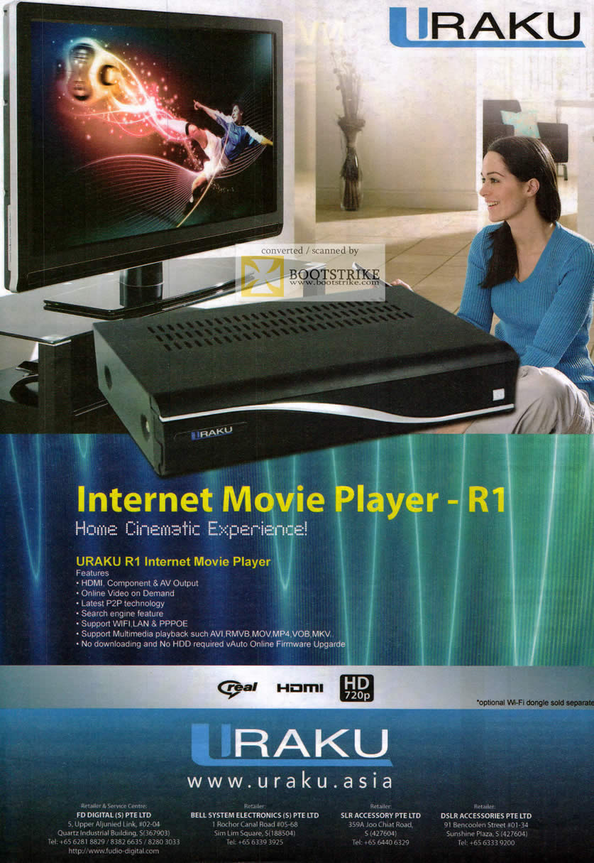 COMEX 2011 price list image brochure of Uraku Internet Movie Player R1 Bell Systems UKC Electronics