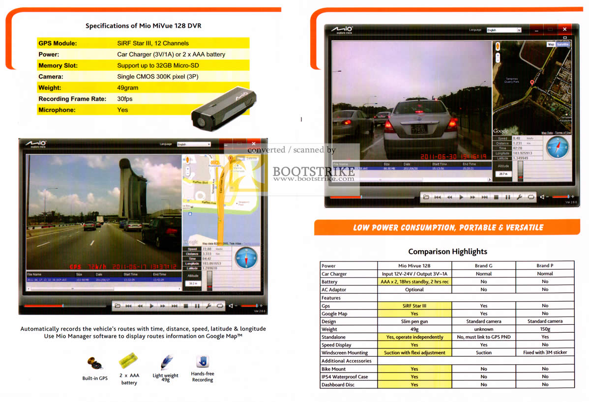 COMEX 2011 price list image brochure of IKnow Mio MiVue 128 DVR GPS Comparison Tablet