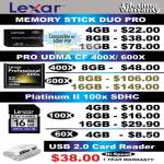 Lexar Memory Stick Duo Pro UDMA CF Platinum II USB Card Reader