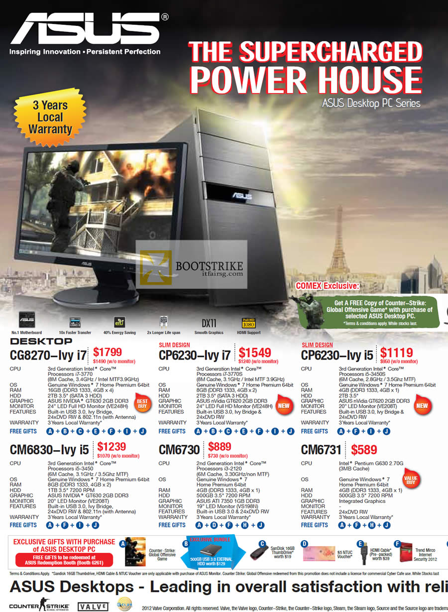 COMEX 2012 price list image brochure of ASUS Desktop PC CG8270-Ivy I7, CP6230-Ivy I7, CP6230-Ivy I5, CM6830-Ivy I5, CM6730, CM6731