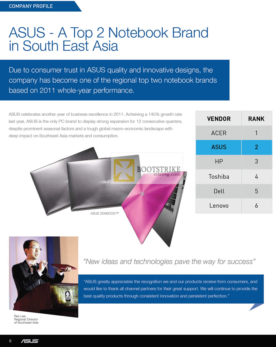 COMEX 2012 price list image brochure of ASUS Notebooks Top 2 Notebook Brand