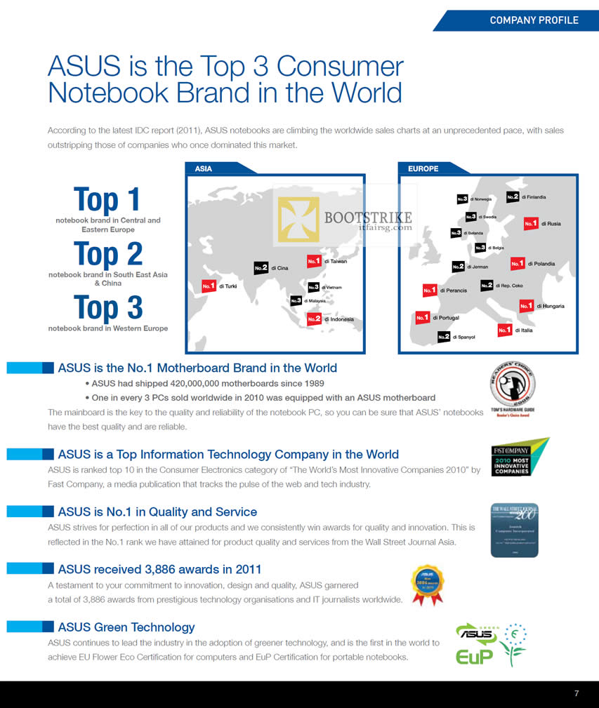 COMEX 2012 price list image brochure of ASUS Notebooks Top 3 Consumer Notebook Brand