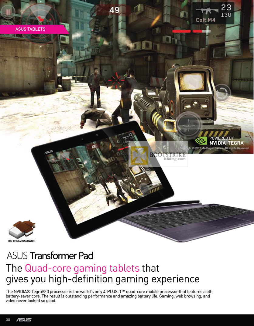 COMEX 2012 price list image brochure of ASUS Notebooks Transformer Pad Gaming Tablet
