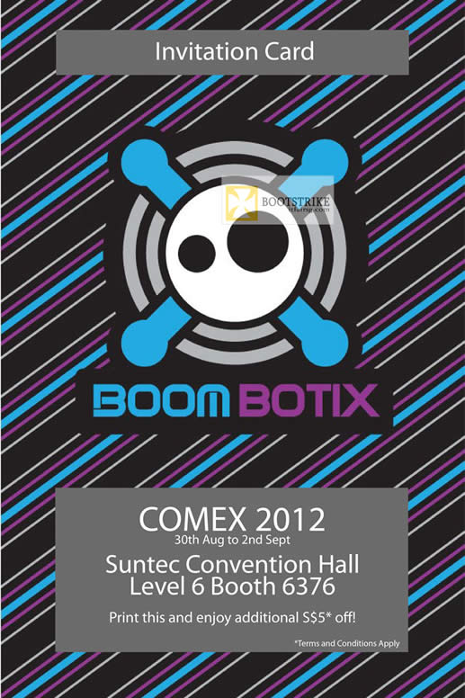 COMEX 2012 price list image brochure of Convergent BoomBotix 5 Dollar Off Coupon