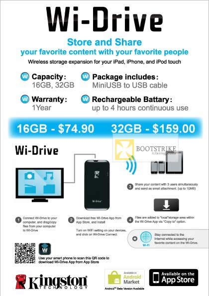 COMEX 2012 price list image brochure of Convergent Kingston Wi Drive Wireless Storage Expansion