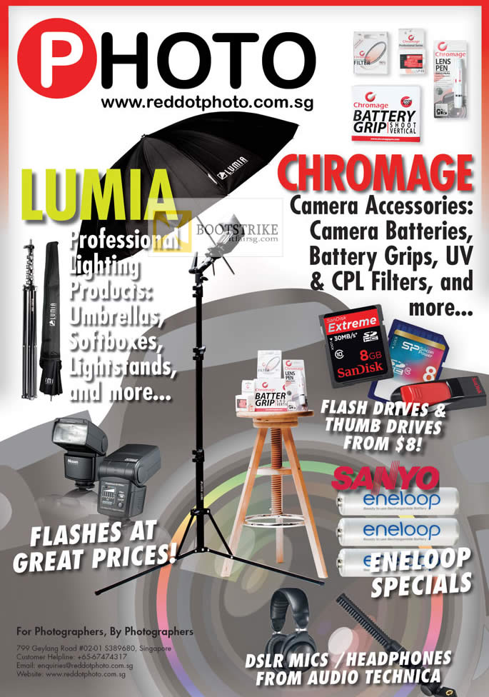 COMEX 2012 price list image brochure of Eastgear Red Dot Photo Lumia, Chromage Camera Accessories, Sanyo Battery, Flash, DSLR Mic
