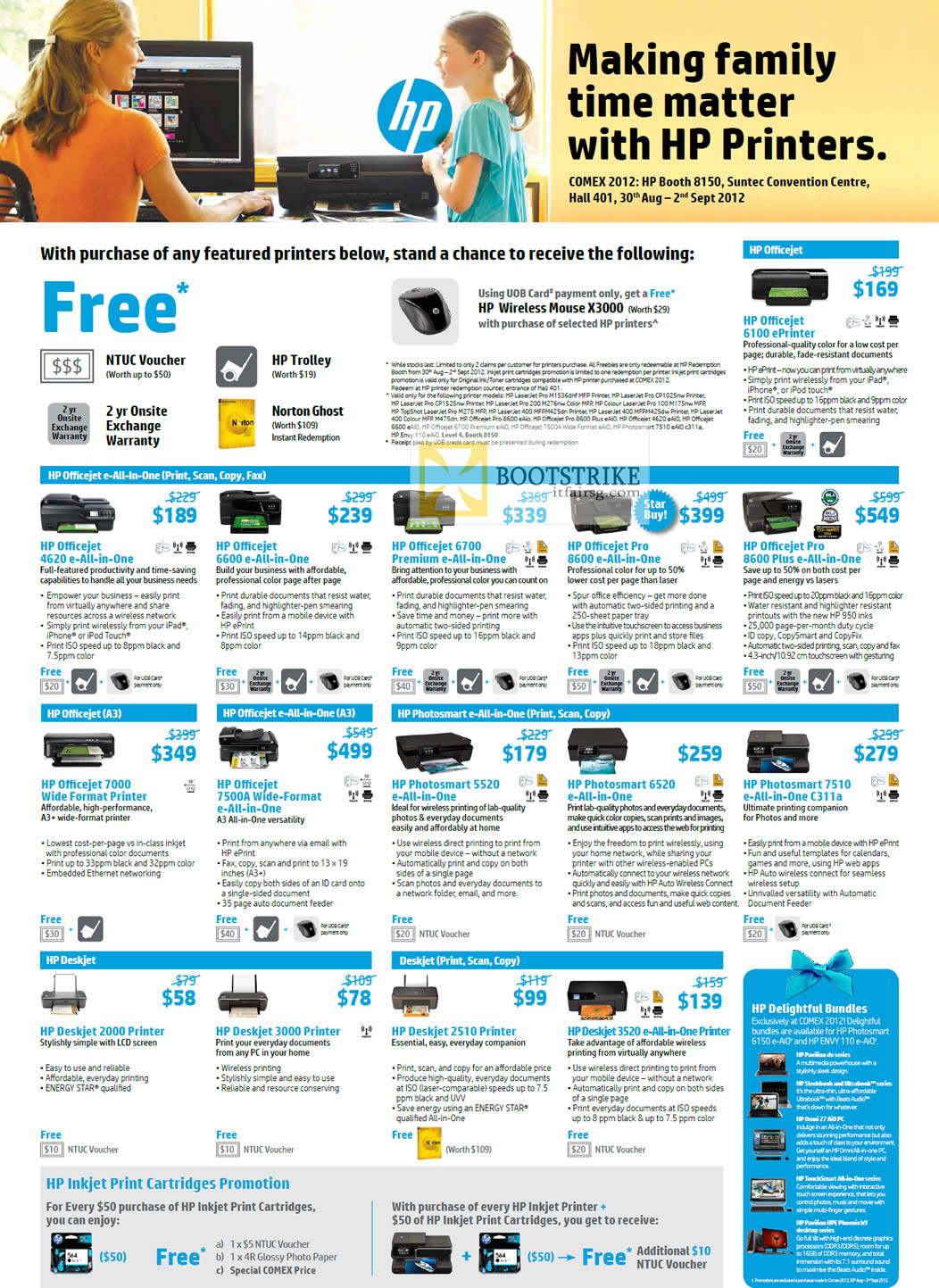 COMEX 2012 price list image brochure of HP Printers Inkjet Officejet 6100, 4620, 6600, 6700, 8600 Plus, 7000, 7500A, 5520, 6520, 7510 C311a, Deskjet 2000, 3000, 2510, 3520