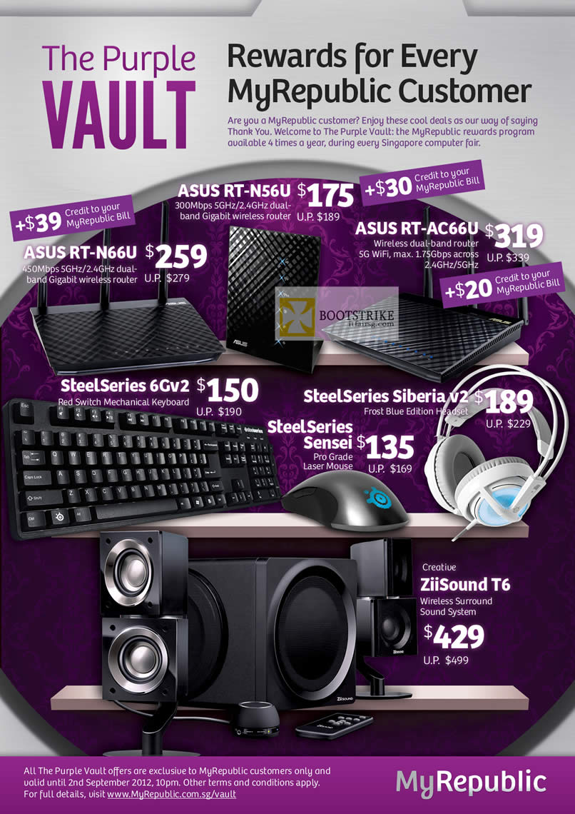 COMEX 2012 price list image brochure of MyRepublic Purple Vault Customer Rewards