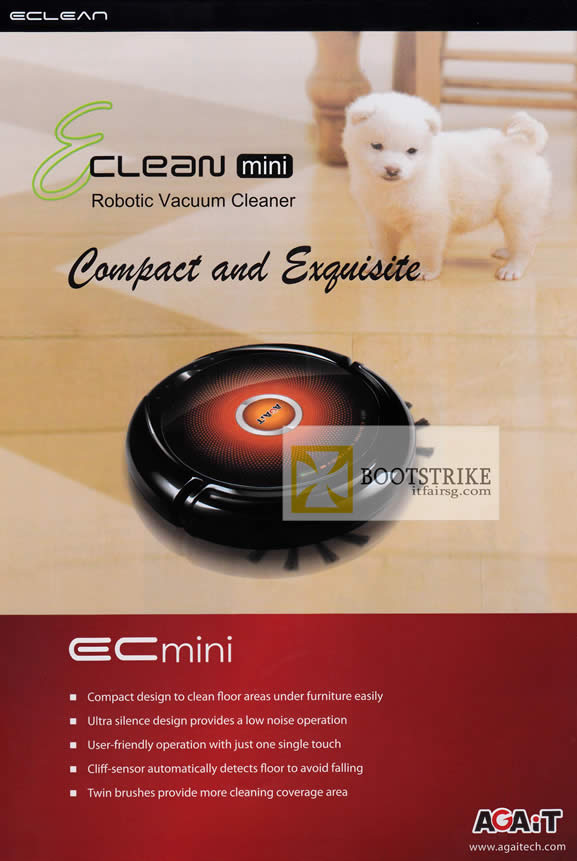 COMEX 2012 price list image brochure of Navicom Agait Eclean EC Mini Robotic Vacuum Cleaner Features
