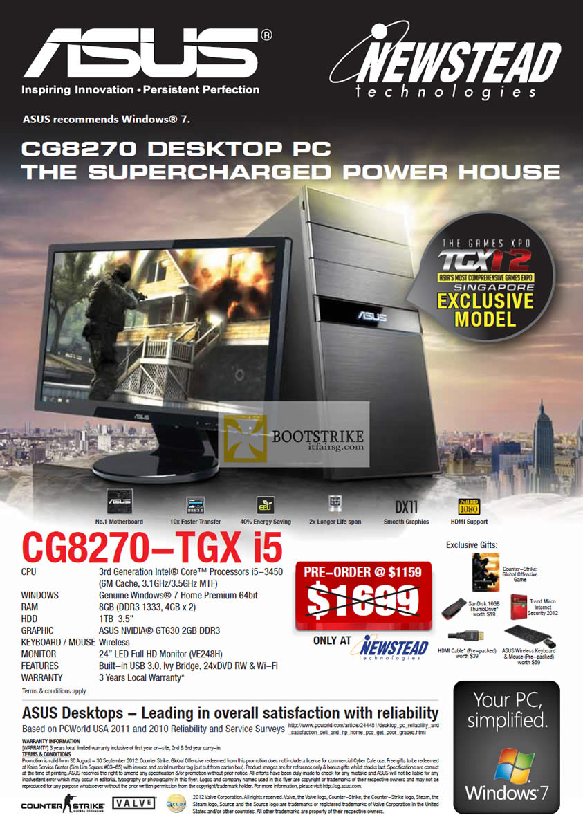 COMEX 2012 price list image brochure of Newstead ASUS Desktop PC CM8270-TGX I5