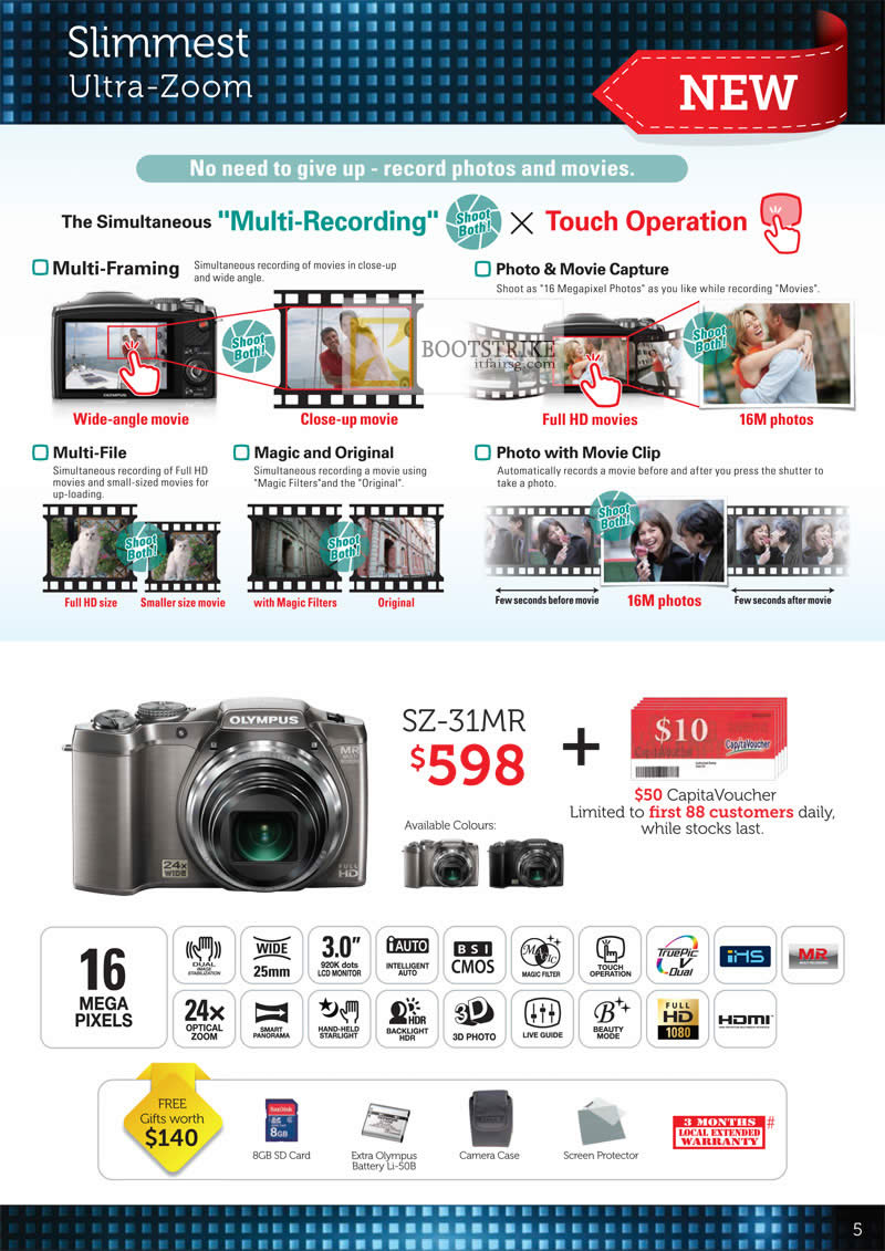 COMEX 2012 price list image brochure of Olympus Digital Camera SZ-31MR