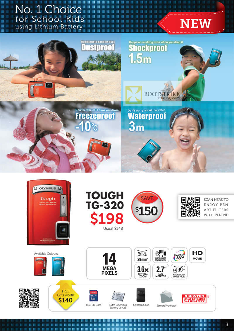 COMEX 2012 price list image brochure of Olympus Digital Camera Tough TG-320
