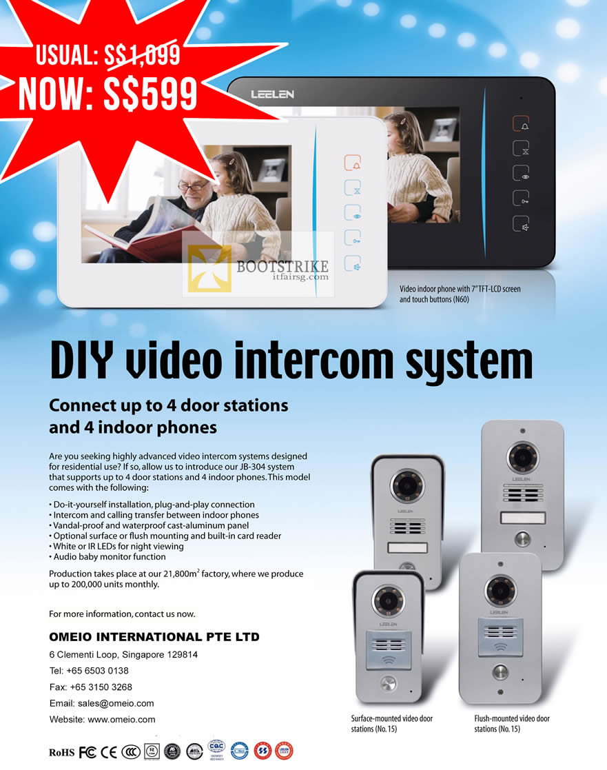 COMEX 2012 price list image brochure of Omeio DIY Video Intercom System JB-304