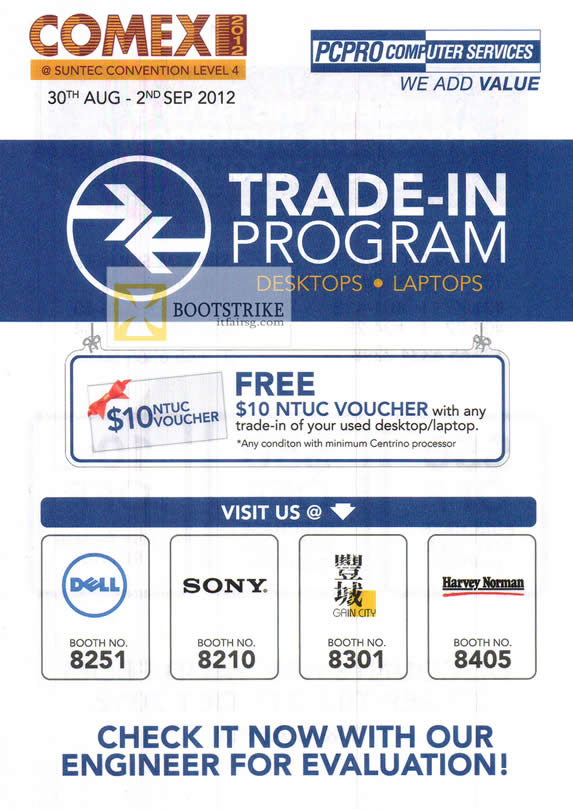 COMEX 2012 price list image brochure of PCPro Trade In Program Dell Sony Gain City Harvey Norman Notebooks