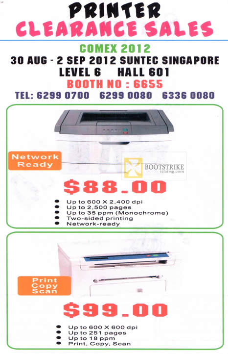 COMEX 2012 price list image brochure of Public N Private Printers