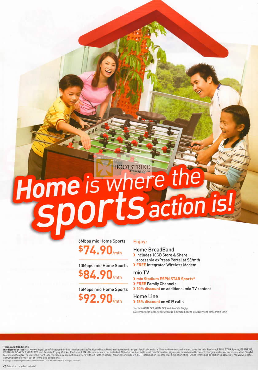 COMEX 2012 price list image brochure of Singtel Mio TV Home Sports, ADSL 6Mbps, 10Mbps, 15Mbps Broadband, Home Fixed Line