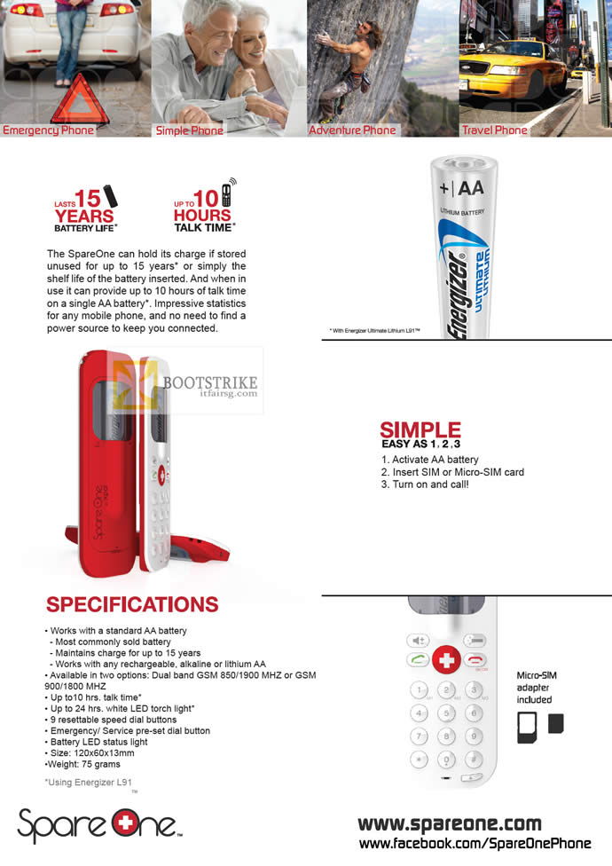 COMEX 2012 price list image brochure of Sprint-Cass Spare One Mobile Phone Specifications