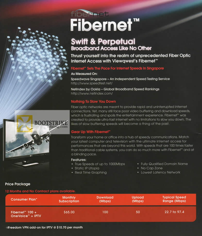 COMEX 2012 price list image brochure of Viewquest Fibernet Fibre Broadband Plan Features, Price