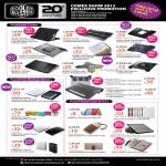 Cooler Master Notebook Coolers Cooling Pad Notepa, Infinite, X3, U-Lite, PowerFort Battery Charger, IPad IPhone Case Folio